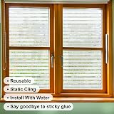 Zindoo Window Film Privacy Non-adhesive 44.5x400CM Static Cling Stripe view 3