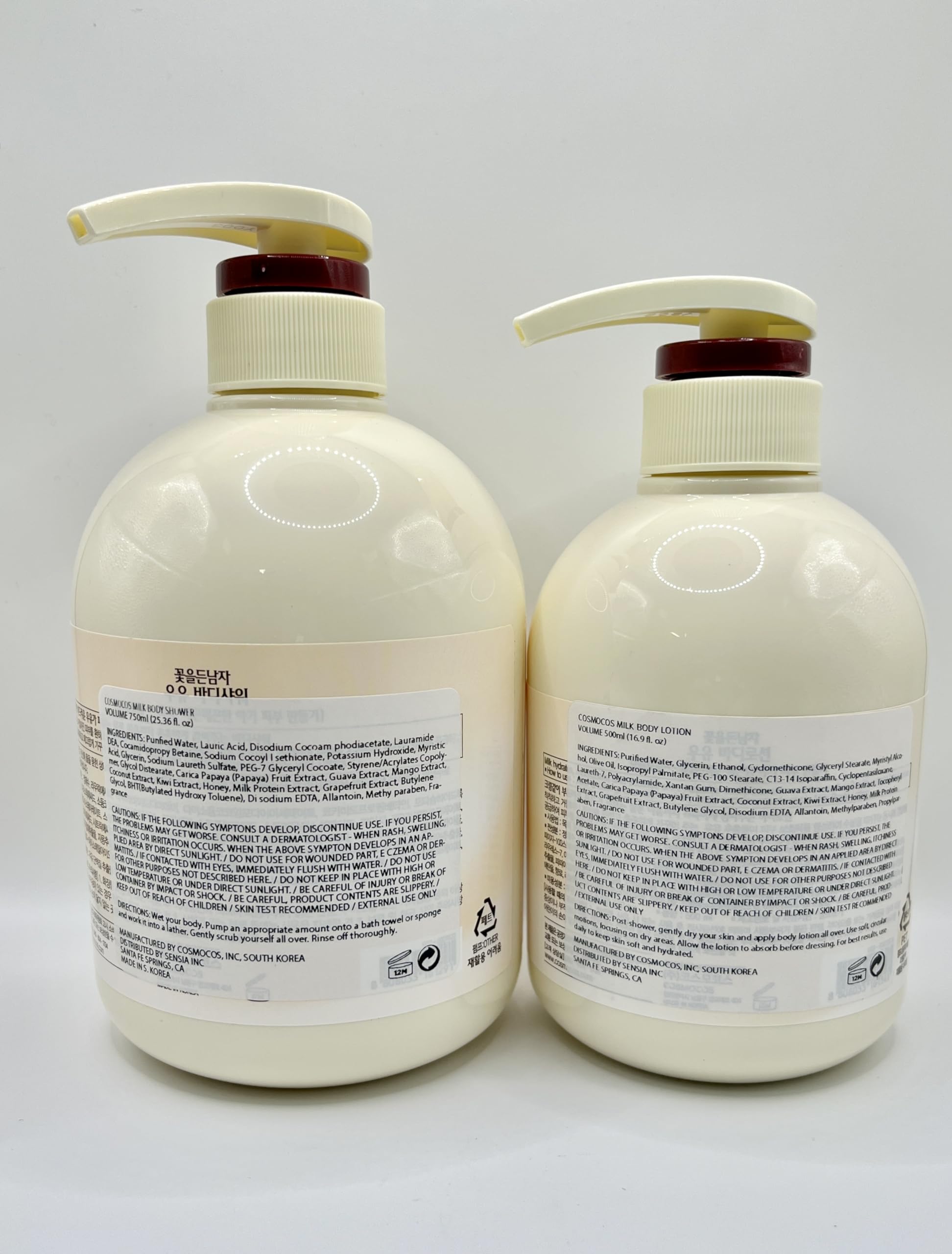 SOMANG MILK BODY SHOWER 750ml + BODY LOTION 500ml SET