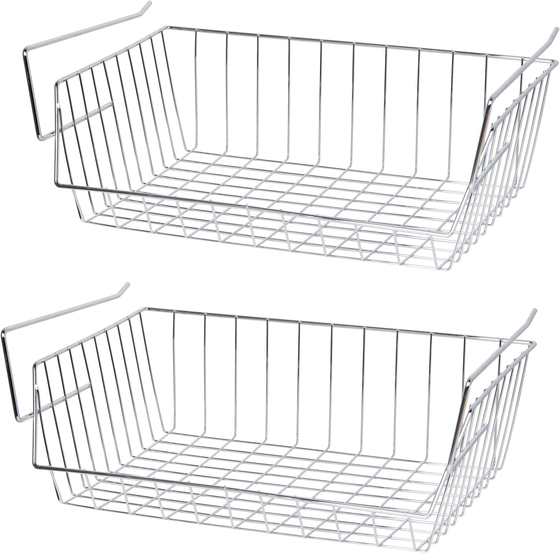 Lado (2X) Under Shelf Storage Basket - 40 cm - Stainless Steel - (SI-K1020) by Lado