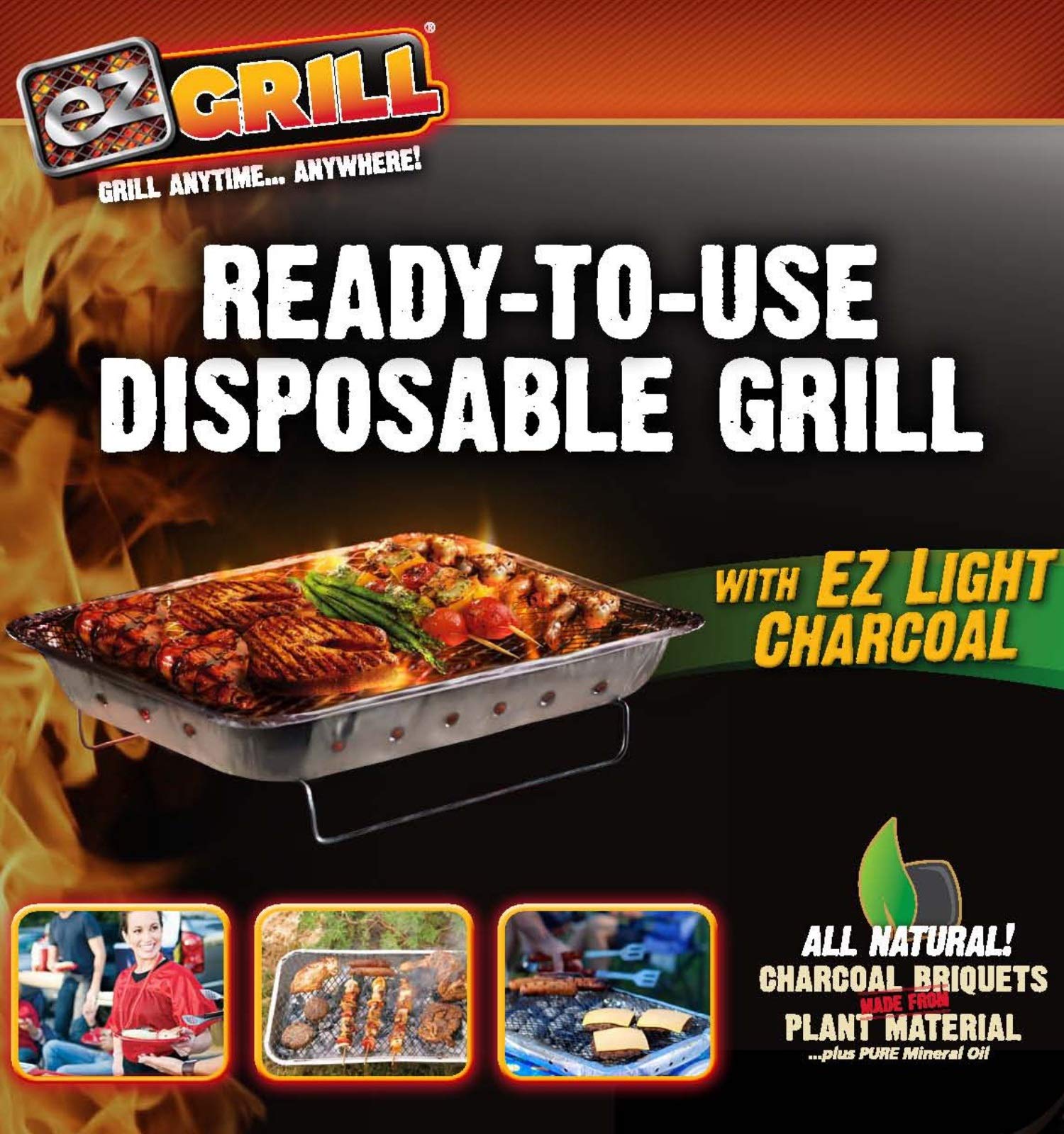 Disposable Grill by EZ Grill, Small Size Disposable Charcoal BBQ