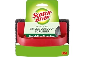 3M Scotch-Brite Heavy Duty Outdoor Scrubber, Ideal for Concrete, Patio Bricks, BBQ Tools and Charcoal and Gas Grills