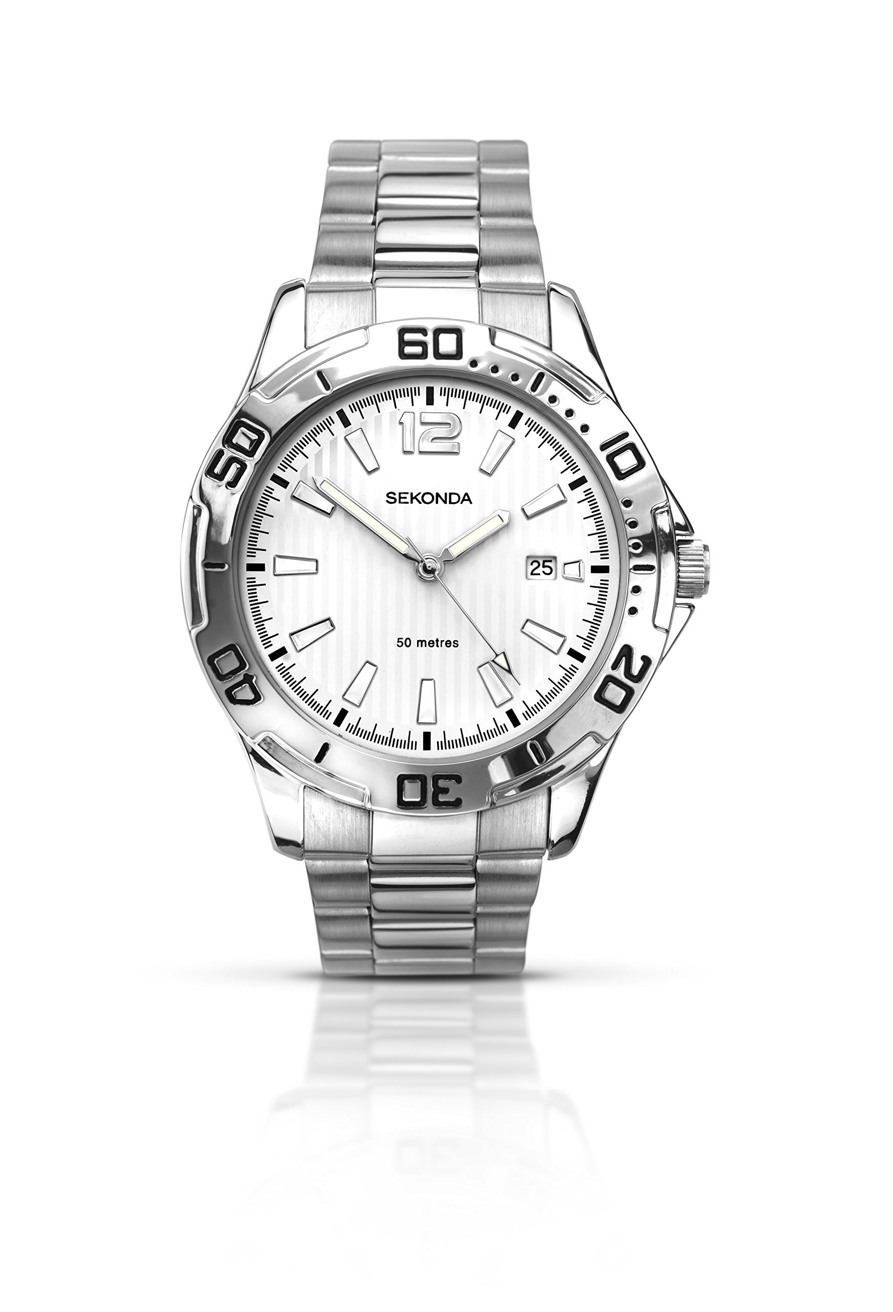Sekonda Men's Quartz Watch with White Dial Analogue Display and Silver Stainless Steel Bracelet 1169.27 — image 1