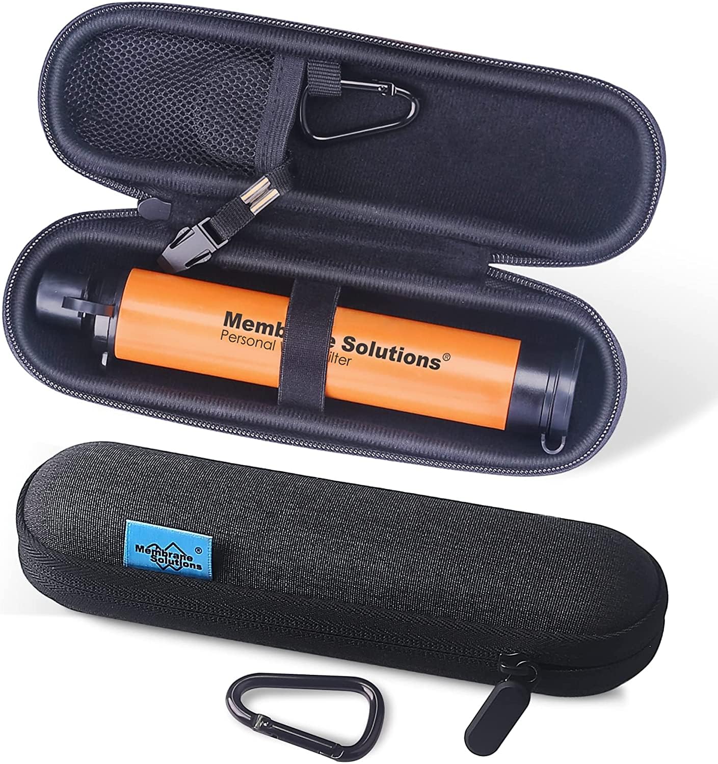Photo 1 of Membrane Solutions Personal Water Filter Straw with an Official Carry Case, Emergency Water Filter and Case Survival, Lightweight Water Purifier with Zip Lock Bag for Camping Hiking Gear(Orange)