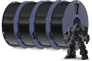 SUNLU 4KG 3D Printer Filament PLA Plus 1.75mm, Neatly Wound PLA Filament 1.75mm PRO, PLA+ Filament for Most FDM 3D Printer, 1kg Spool, 4 Packs, Black