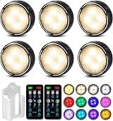 Onumii Battery LED Under Cabinet Lights 6 Pack RGB with Remote Black view 1