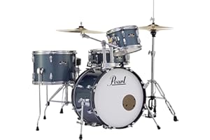Pearl Roadshow Drum Set 4-Piece Complete Kit with Cymbals and Stands, Aqua Blue Glitter (RS584C/C703)