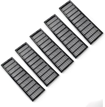 Tulead Black Rectangle Vents Cover Grille Plastic Vent Space Vent Cabinet Vent Cover Air Bent 9 Inch Pack Of 5 Amazon Com
