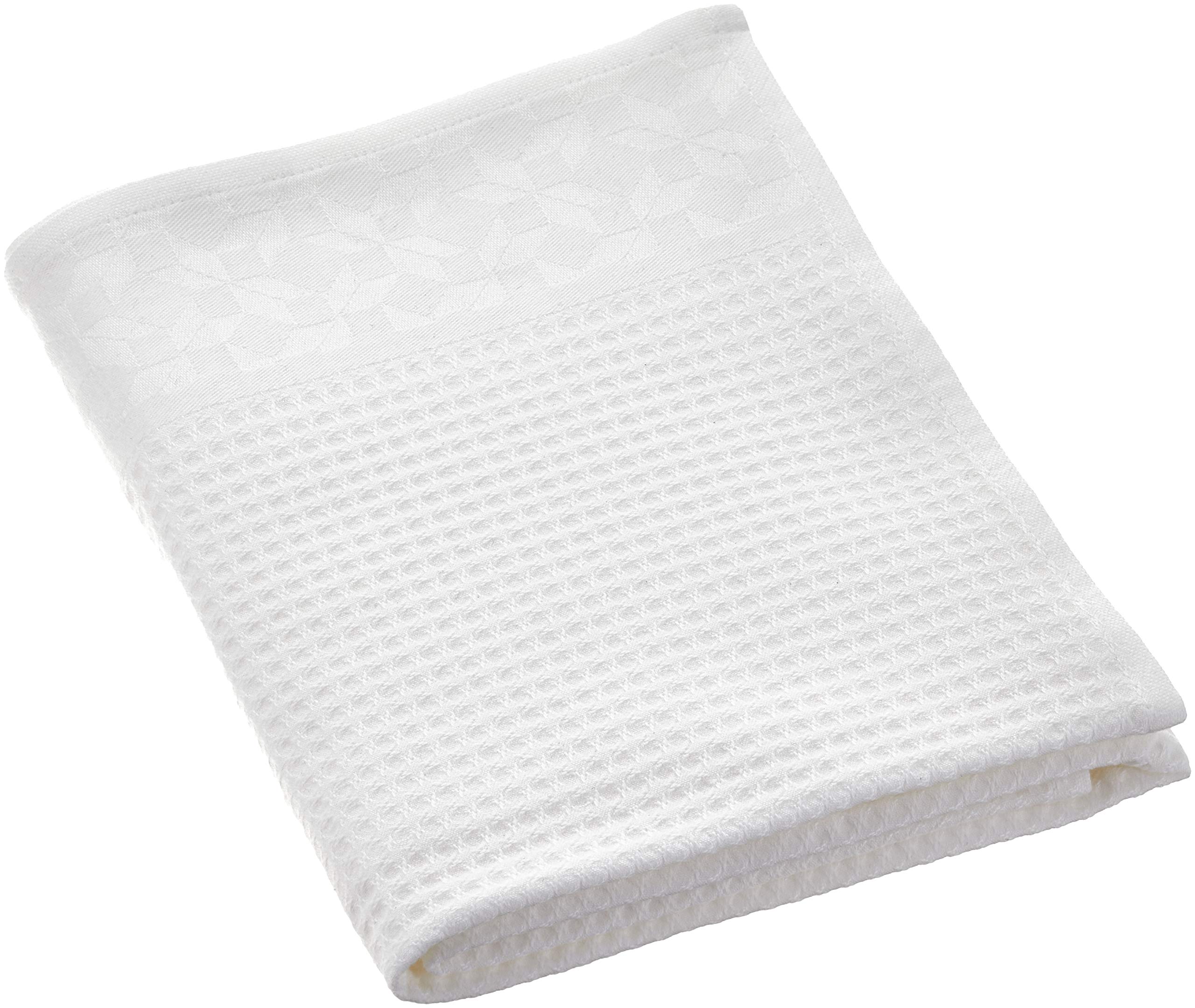 Le Jacquard Francais 22266 polygones Cotton Bath Towel 50 x 100 cm White