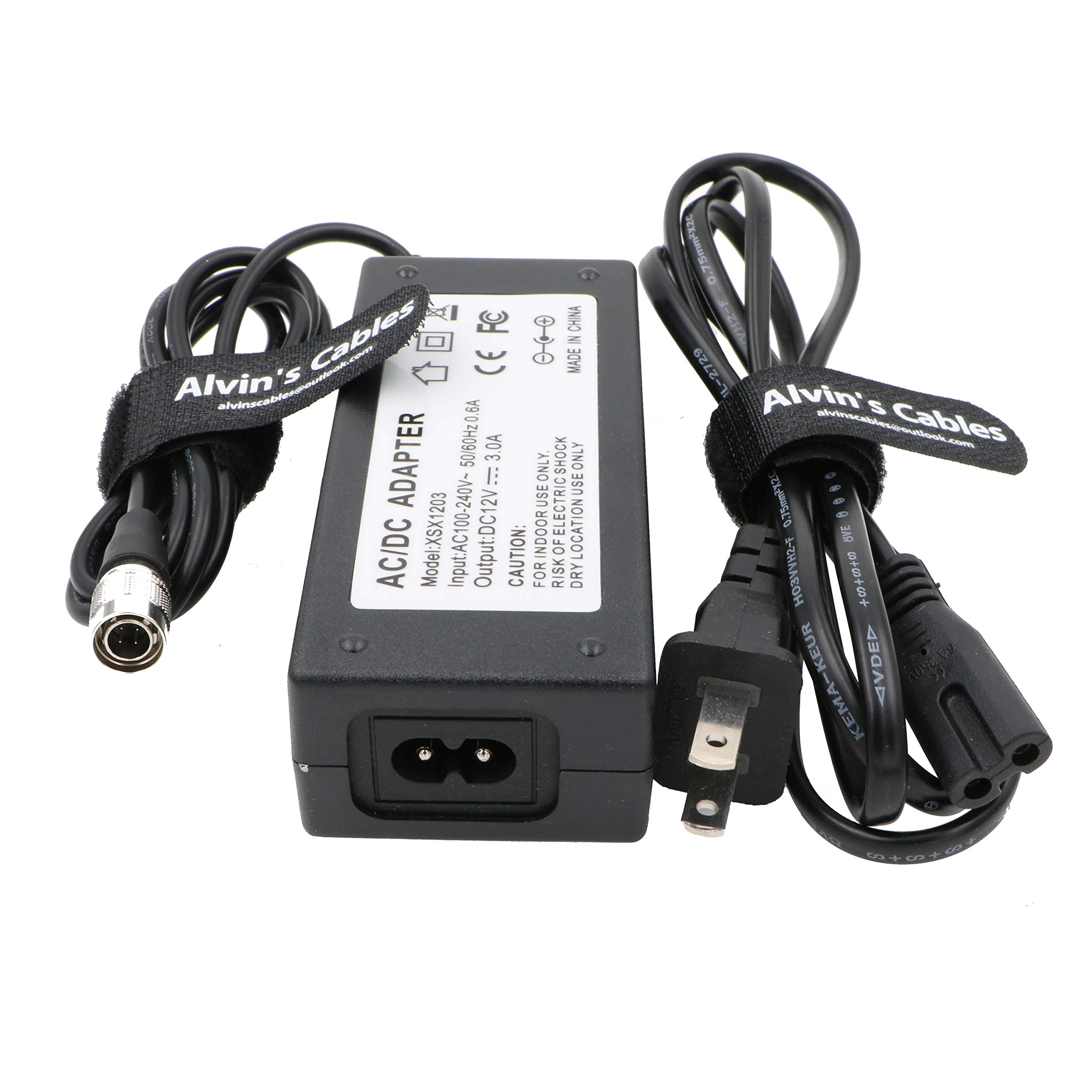 Alvin's Cables 4 Pin Male Hirose to 12V 3A Power Adapter for SOUND DEVICES ZAXCOM SONY