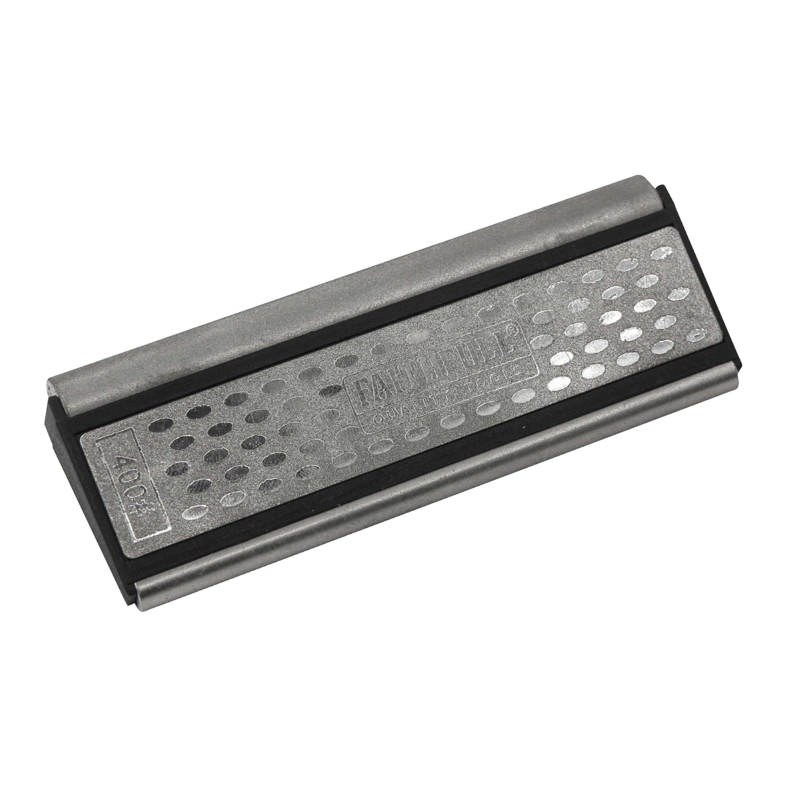 Faithfull 4-Way Curved Diamond Whetstone – 4-in-1 Sharpening Stone with Flat & Rod Surfaces, 400G / 600G Grit, Knife & Wood Carving Tool Sharpener for Chisels, Scissors & Blades