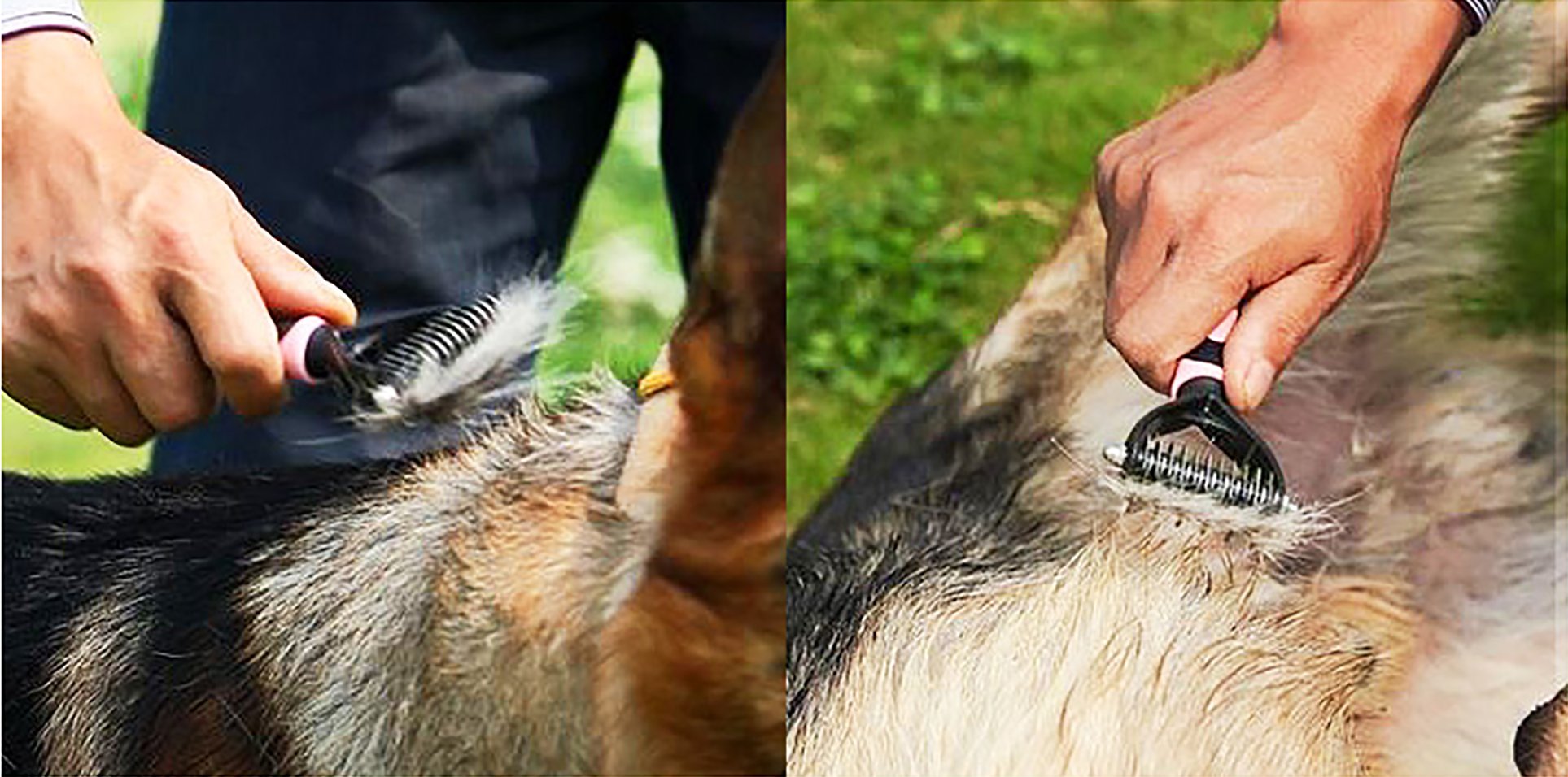 Pevor Dog Grooming - Stainless Double Use Easy Open Pet Hair, Dog Hair Combs Rake Accessories for All Breeds Cat & Dog with Medium and Long Hair Coats