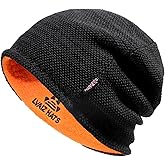Lvaiz Mens Winter Beanie Hat Warm Fleece Lined Skull Cap for Men Reversible Women Windproof Watch Hat Knit Warm Unisex Beanie
