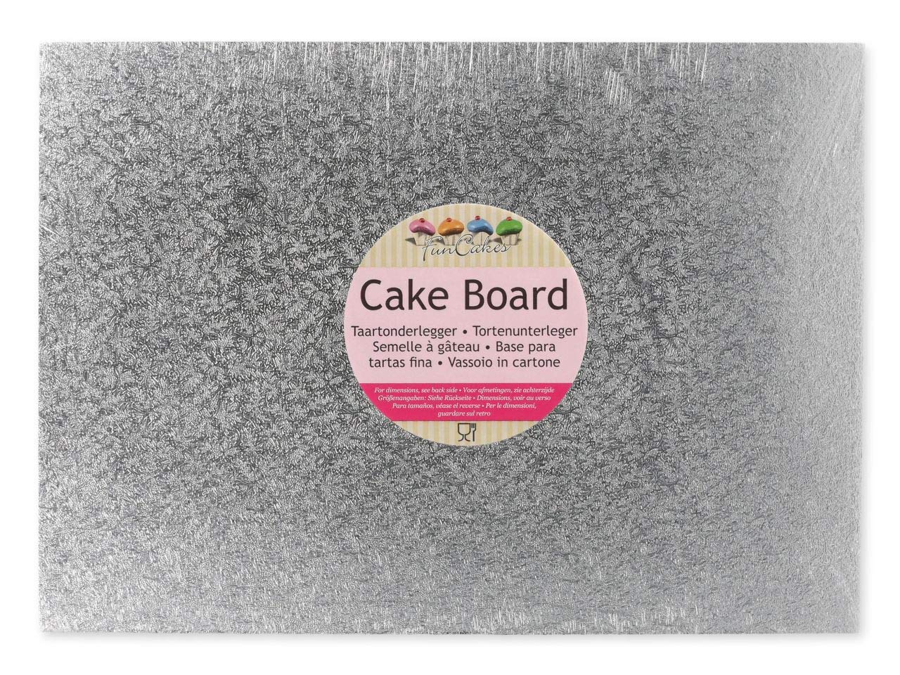 Funcakes Cake Board Silver 40 X 30 Cm Cardboard Buy Online In Andorra At Desertcart