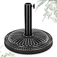 FRUITEAM 17.7" 33 lbs Table Umbrella Base, Round Heavy Duty Heavy Umbrella Base, Black Resin Market Umbrella Base Stand for Patio, Outdoor, Garden & Swimming Pool