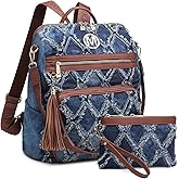 MKP COLLECTION Women Fashion Backpack Purse Convertible Large Rucksack Versatile Travel Shoulder Bags Handbag Set with Tassel