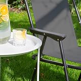 Harbour Housewares Folding Beach Deck Chairs Black Pack of 2 view 7