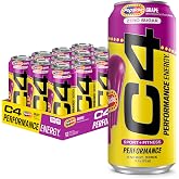 C4 Performance Energy Drink with Zero Sugar, Grape Popsicle, 12pk | 200mg caffeine and performance ingredients deliver explosive energy, endurance and focus.