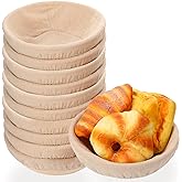 Ziliny Set of 6 Bread Proofing Basket Round Bread Banneton Sourdough Bread Kit with Cloth Liner Plastic Scraper Dough Proofing Bowls for Home Sourdough Bakers Bread Making Supplies (9 Inch)