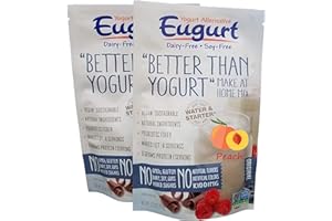 EUGURT "Better Than Yogurt" Make At Home Mix (Dairy and Soy Free!) (Peach, 2-Pack)