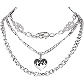 Sacina Goth Grunge Y2K Layered Flame Heart Choker, Chunky Necklace, Goth Chokers Necklace, Halloween Christmas New Year Jewelry Gift For Women, Men
