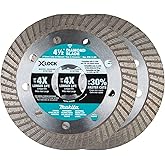 Makita E-07222 X-Lock 4-1/2" Turbo Rim Diamond Blade for Masonry Cutting, 2/pk