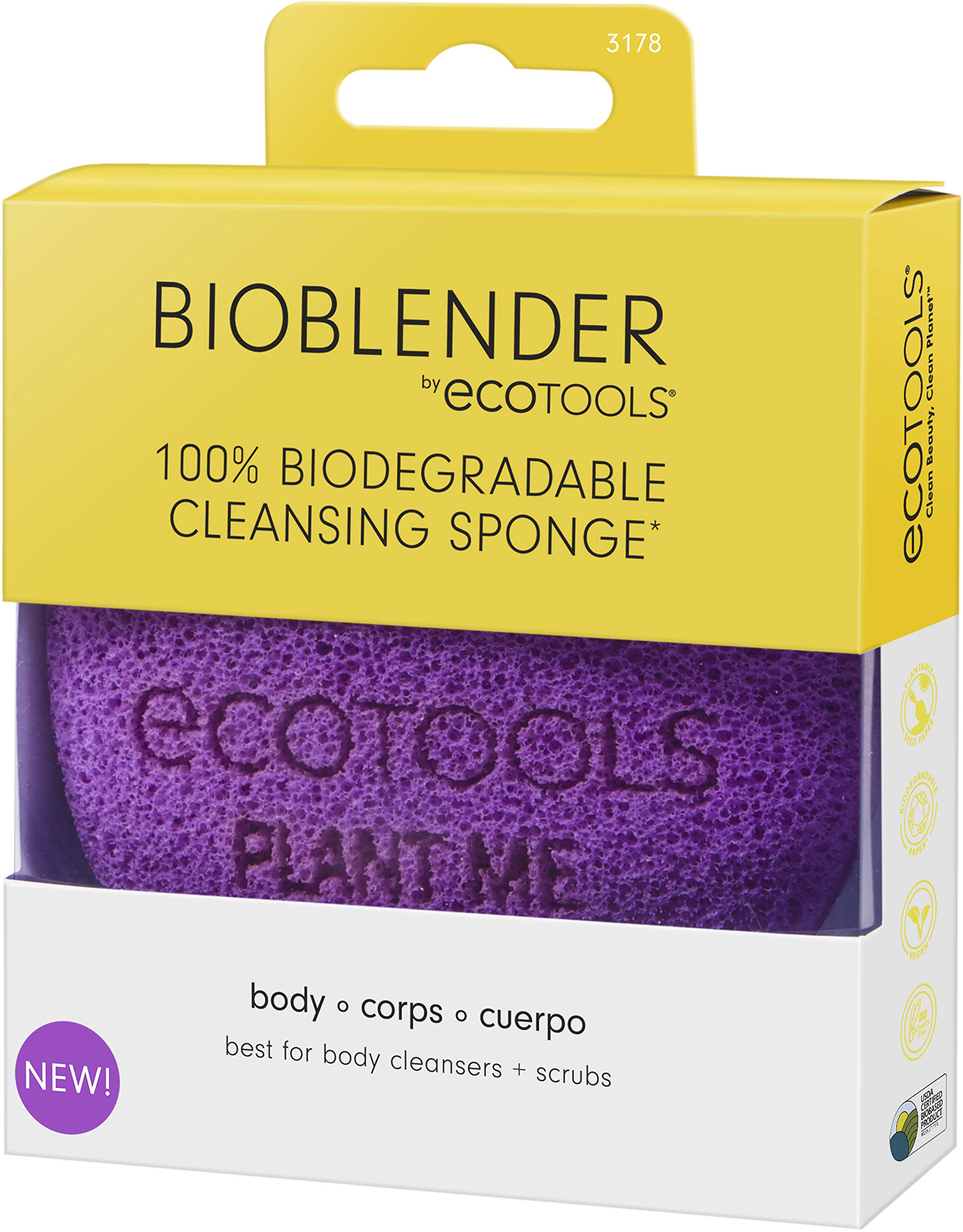 EcoTools, Bioblender By Body Cleansing Sponge, Purple