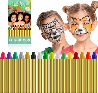 ACWOO 16 Colors Face Paint Crayons Kit Non-Toxic Safe for Kids