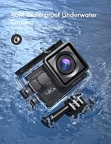 WOLFANG GA100 Action Camera 4K 30FPS 20MP Waterproof 40M WiFi EIS Dual Mic + view 2