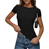 kakola Short Sleeve Shirts for Women Crew Neck T Shirts Fitted Casual Basic Tees Summer Round Neck Causal Fashion Tops 2026