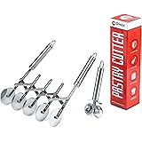 Oleex ‘All-Dough’ Pastry Cutter Set. 5 Wheel Dough Cutter and Dual Fluted Ravioli Cutter Wheel/Pizza Cutter Wheel! Versatile 