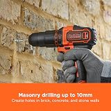 BLACK+DECKER 18V Hammer Drill 1400RPM 2 Speed Cordless Battery Charger Kitbox view 3