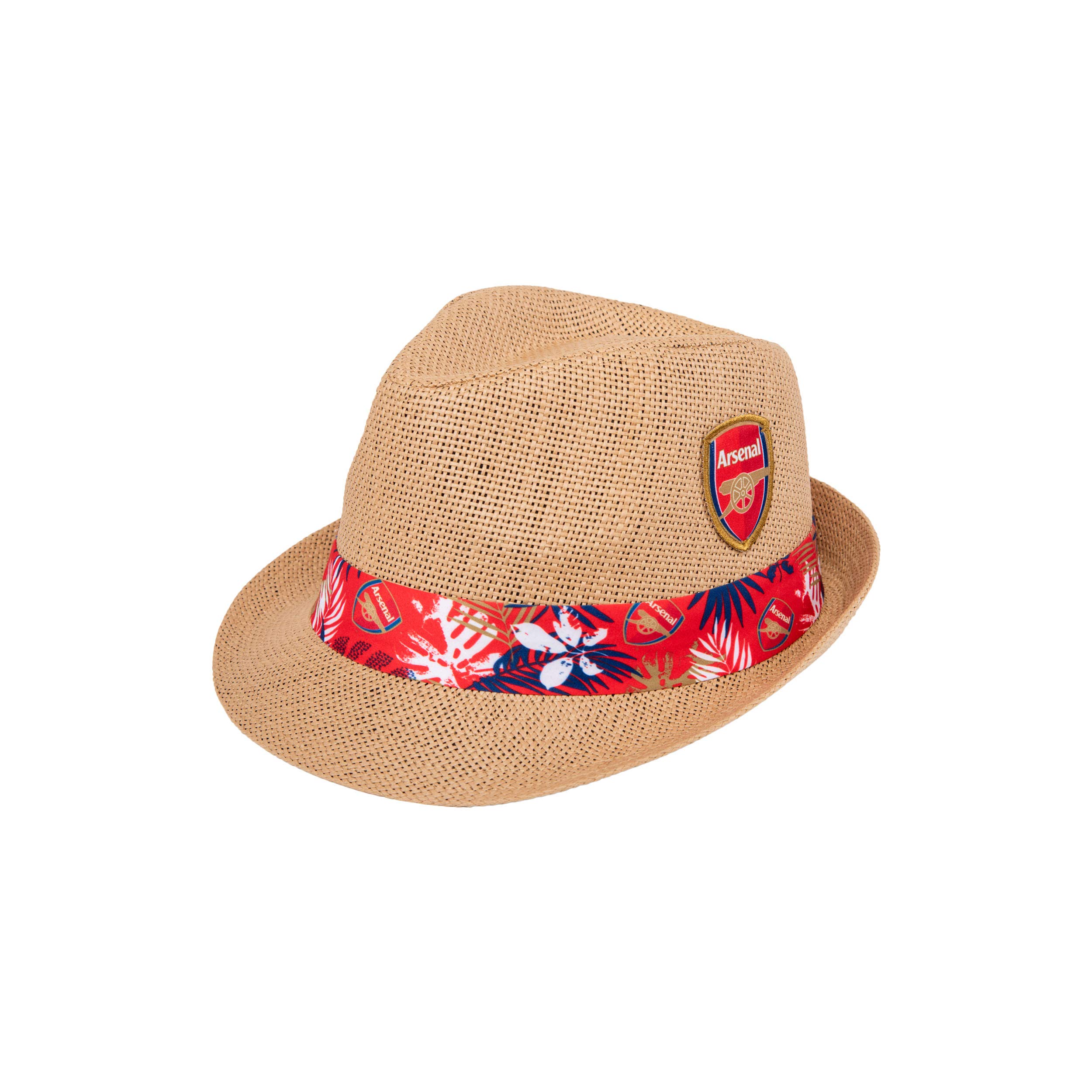FOCO Official Arsenal FC Men's Football Trilby Straw Sun Hat