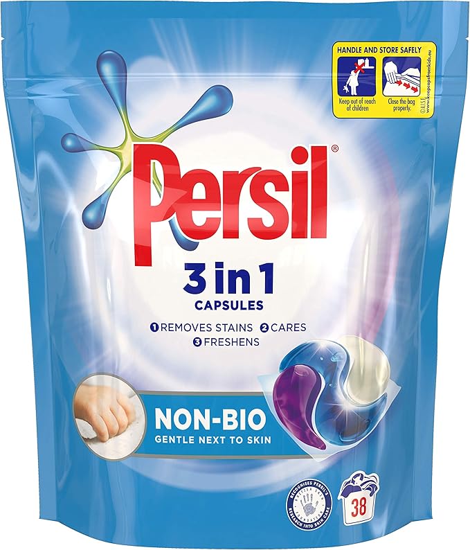 Persil 3in1, Non Bio Colour Washing And Stain Removal Capsules, Clean