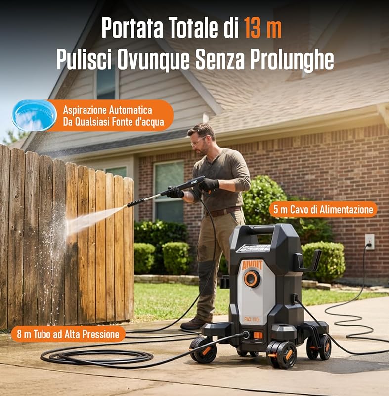 Idropulitrice ad Alta Pressione da 1800W, 170 Bar