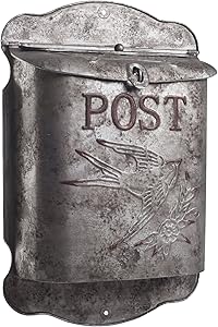 Rustic Galvanized Metal Bird Post MailBox - Shabby Chic Style Decor