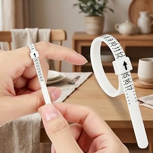 Ring Sizer Measuring Tool, 1-17 Ring Size Gauge with Clear and Intuitive Readings, TPU Finger Measuring Tool for Accurate Rin