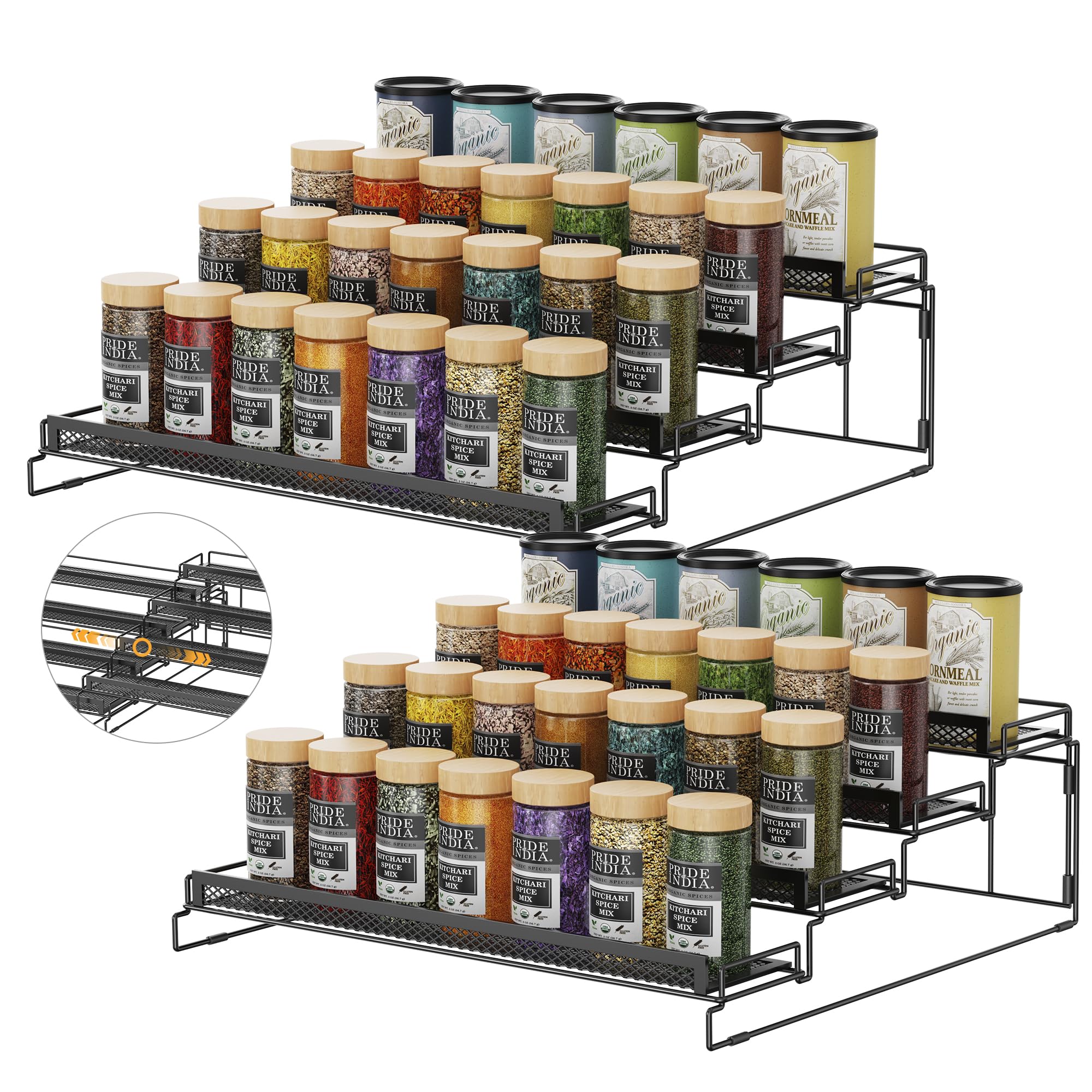 Spice Rack Railing DOLALIKE Spice Rack Organizer for Cabinet, 4 Tier Seasoning Shelf?Spice ...