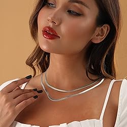 YANODA Herringbone Necklace for Women,14K Gold