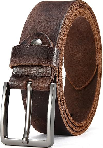DOOPAI Gürtel Herren,Vollledergürtel Casual Arbeits,Cowboy Anzug Ledergürtel,Einstellbare Gürtel