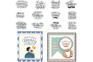 On-Airstore Happy Father's Day Clear Stamps for Card Making, Rectangular Silicone Clear Rubber Stamps, 5 inches x 5 inches