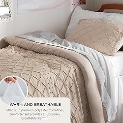 Bedsure Twin/Twin XL Comforter Set - Warm Tan Boho