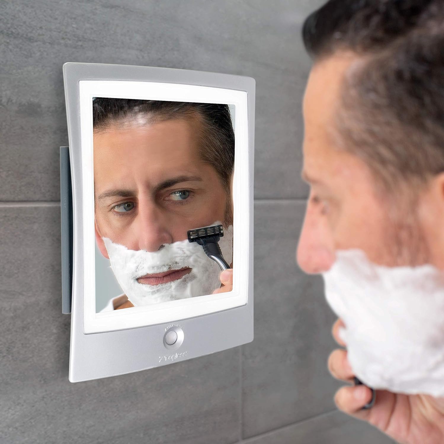 Zadro Products ZWTAR20S Rechargeable LED Lighted Fogless Shower Shaving Mirror, Silver & White : Beauty