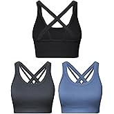 Sports Bras for Women HIigh Support, Criss-Cross Back Padded Strappy High Impact Sports Bras for Women Large Bust
