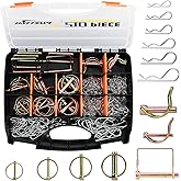 210PCS Heavy Duty PTO and Hitch Lynch Pins, Clip and Cast Iron Pull Ring &amp; Positioning Pin for Trucks, Tractors, Hand Carts, Towing Mowing,Lawn Mowers &amp; Trailers