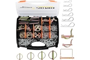 WISSXNA 210PCS Heavy Duty PTO and Hitch Lynch Pins, Clip and Cast Iron Pull Ring & Positioning Pin for Trucks, Tractors, Hand Carts, Towing Mowing,Lawn Mowers & Trailers
