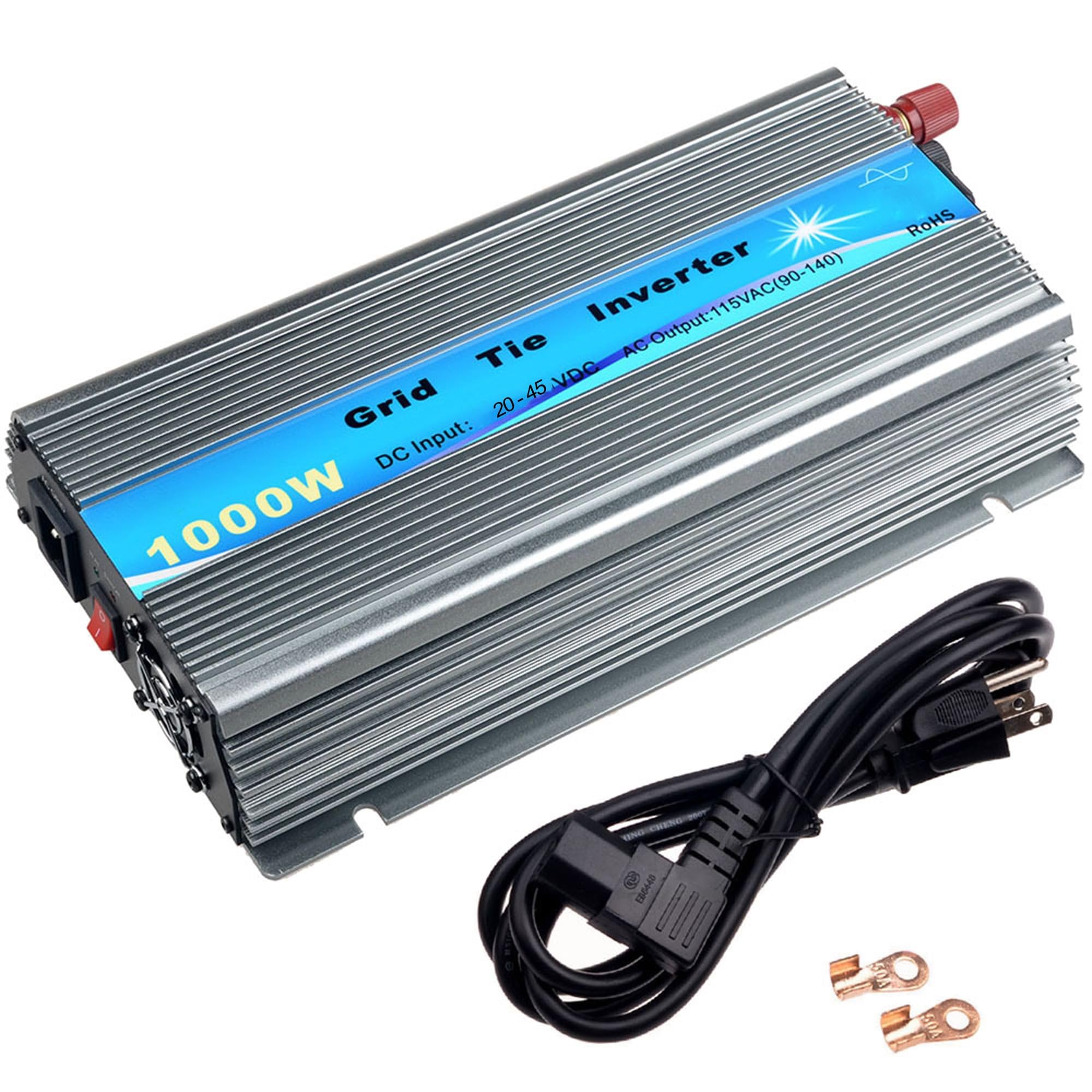 Photo 1 of 1000W Grid Tie Inverter, 20-45V DC Input / 110V AC Output MPPT Pure Sine Wave Inverter, Stackable Solar Power Inverter for 24V 30V 36V Solar Panel