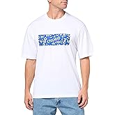 HUGO Men's Allover Logo Block Cotton T-Shirt