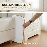 efluky Slim Laundry Basket with Lid 63L Tall Narrow Foldable White view 7