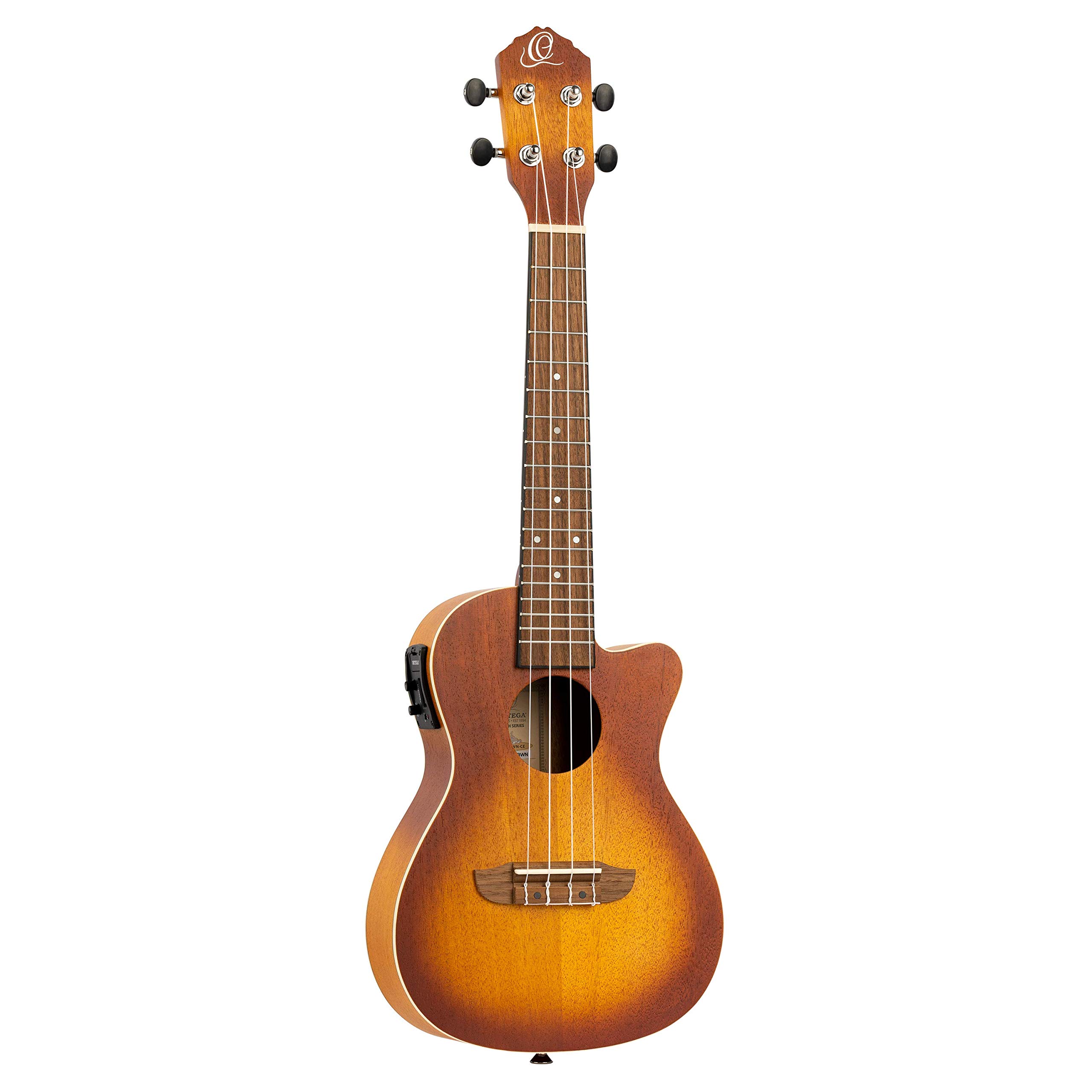 Ortega Guitars Concert Ukulele Electro-Acoustic – Earth Series – with Cutaway – Okoume, Brown (RUDAWN-CE)