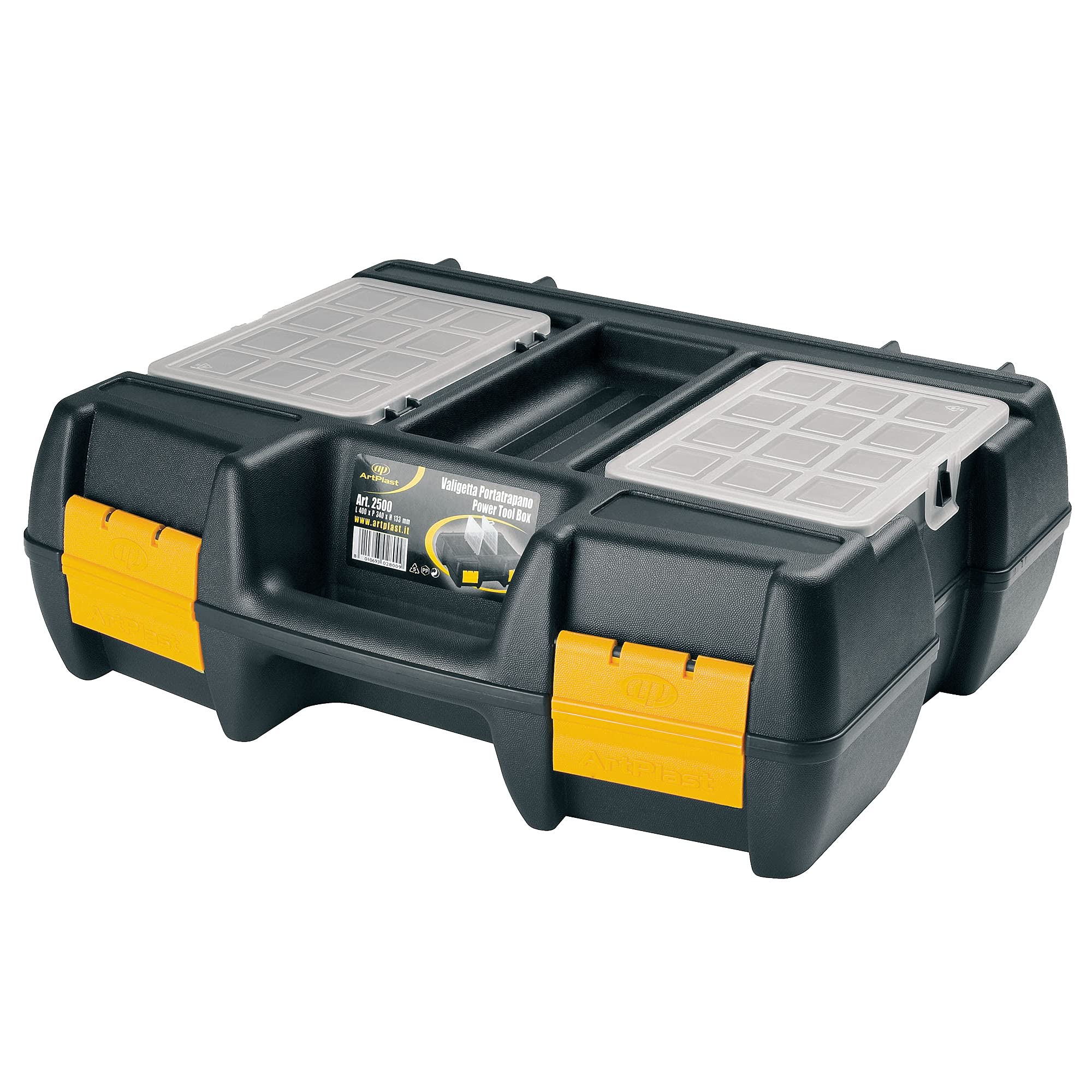 Art Plast SRL Case 2500 Drill Holder, Black, Yellow, 40 X 34 X 13 cm